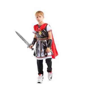 Roman Boys’ Gladiator Costume Spartan Warrior Soldier Costume for Children