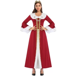 Royal Retro Couple Cosplay Costume European Court King and Queen Christmas Party Dress