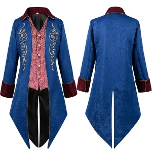 S 3XL Medieval Jacquard Victorian Cosplay Gothic Tailcoat Renaissanc Nobleman Prince Jacket Halloween Party Stage Costume
