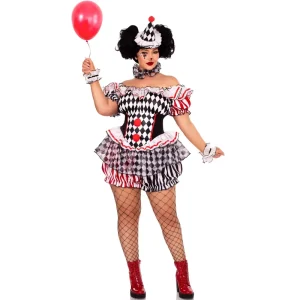 S-3XL Plus Size Halloween Carnival Clown Costume