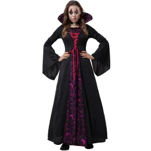 S-XXL Evil Demon Court Queen Vampire Stage Dress Halloween Costume