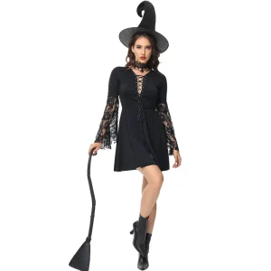 S l Halloween Cosplay Costume Punk Wizard Gothic Witch