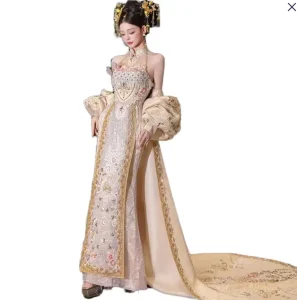 S1791N Phoenix Crown and Brocade Bridal Wedding Hanfu Women’s Chinese Wedding Dress Xiuhe Clothes