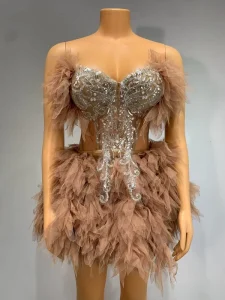 S2574Y New Arrival Sweet Stage Costume Performance Outfit Birthday Party Dress Fashion Short Skirt Two Piece Evening Gown