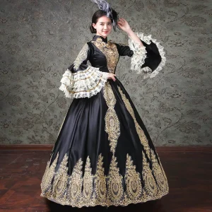 S3004F Performance Stage Costume Classic Drama Retro Wedding Women’s Evening Gown