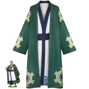 Sauronjuro Yukata Cosplay Kimono Set, Polyester Unisex Adult Stage Performance Costume