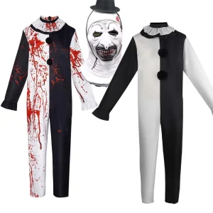 Scary Halloween Cosplay Bloody Killer Adult Kid Terrifier the Clown Terrifier Costume HORR 003