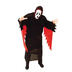 Scream Ghost Costume with Mask Black Halloween Cosplay Grim Reaper Costume Party Clothing for Adults