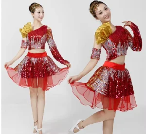 Sequin Short Skirt Modern Dance Student Stage Performance Costume Latin Dance Costume
