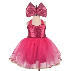 Sequin Tulle Tutu Dress for Toddler Girls Princess Birthday Party Prom Outfit Dress Up Set