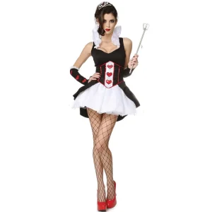 Sexy Cosplay Costume Adult Queen of Heart Costume Top Skirt Tiara Halloween Cosplay Dress