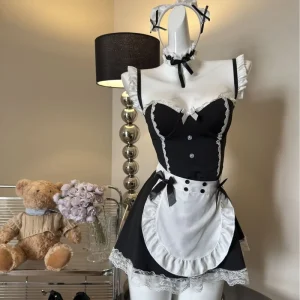 Sexy Cute Lingerie Maid Style Underwire Push Up Set Sizzling Maid Uniform Seductive Sleepwear ODM Polyester Dobby Fabric
