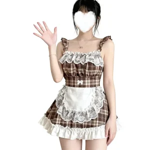 Sexy Maid Uniform Pajamas Set ODM Polyester Dobby Fabric
