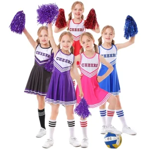 Sexy School Girl Aerobics Skirt Cheerleaders Football Baby Dress up Halloween Cheer Sport Performance Cheerleading Uniform Socks
