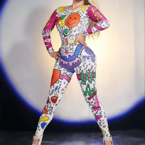 Singer Stage Dance Jumpsuit Party Show Costume