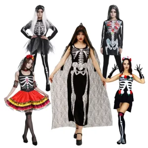 Skeleton Bodysuit Halloween Christmas Adult Cosplay Costume