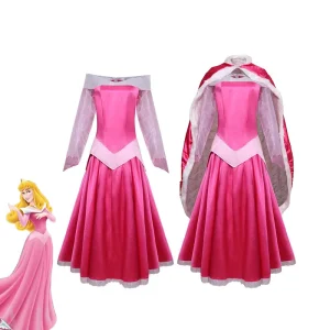 Sleeping Beauty Princess Cosplay Costume, Pink Anime Role-Play Outfit for Stage Performance Party
