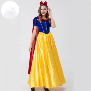 Snow White Cosplay Costume Adult Short-Sleeved Princess Dress