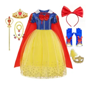 Snow White Princess Girls Halloween Cosplay Dress for Parties and Weddings
