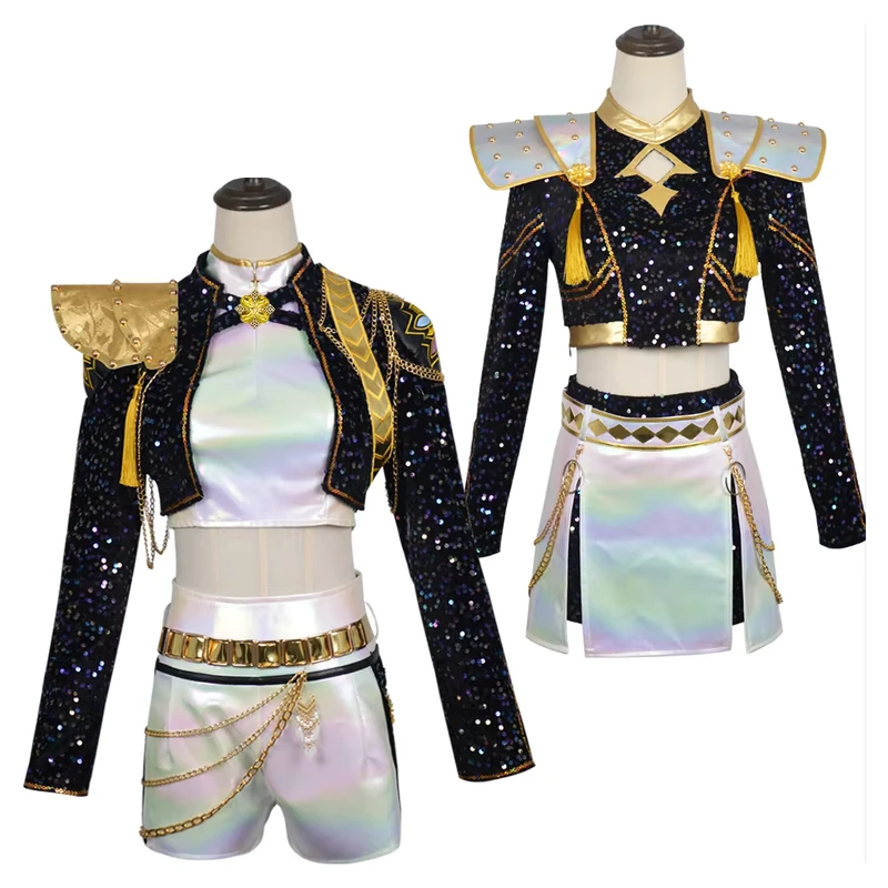 Sorceress Hunter Cos Zoe Animation Suit Rumi Song Black Sequin Suit Mira Cosplay Costume
