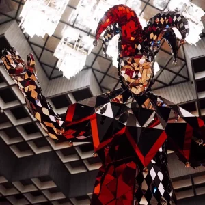 Sparkly Reflective Mirror Clown Costume for Stage Performance