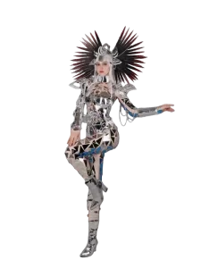 Stage Dance Performance Costumes Bar Nightclub Mirror Silver Armor Sexy GOGO Outfits Animal Party 100% Polyester Adult Sets