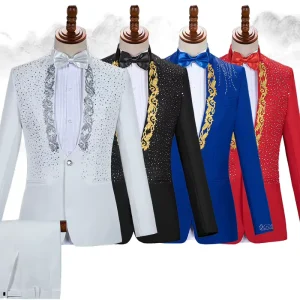 Stage Performance Chorus Costume Singer Performance Costume Art Exam Suit Male Host Dress Men’s Suit Set