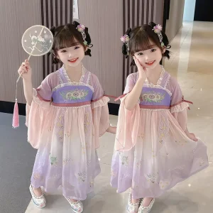 Sunflower Waxy Skirt Chinese Hanfu Hombre Hanfu for Girls
