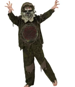 Swamp Monster Halloween Cosplay Costume for Kids with Ghost Zombie Camouflage Design