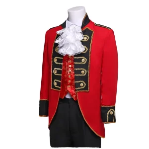 TOP+pant+tie 3 Pcs Set Prince Gothic Victorian Steampunk Cosplay Costume Royal Guard Dress up Set Men’s Anime Character Costume