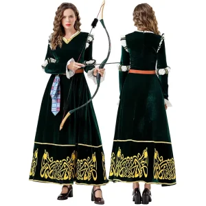 TV&Movie Costumes Medieval Court Style Adults Women Halloween Cosplay Princess Long Dress Role Playing Costume