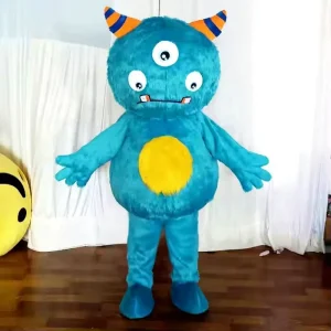Three-Eyed Monster Mascot Alien Costume for Adults Halloween Carnival and Christmas Parties