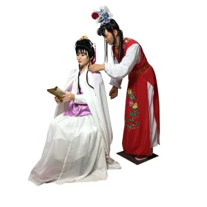 Traditional Chinese Noble Lady Wax Figure Literary Character Life Size Silicone Statue Ancient Costume Sculpture