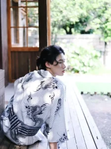 Traditional Japanese Kimono Samurai style Yukata Costume for Photography & Murder Mystery Games