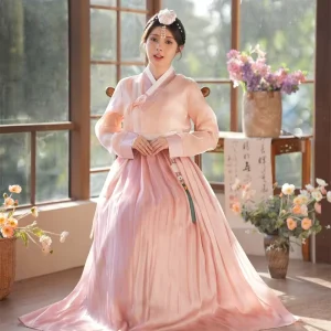 Traditional Korean Hanbok Dress for Weddings, Folk Dance, and Stage Performances
