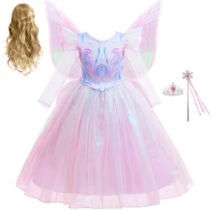 Tulle Long-Sleeve Princess Character Halloween Cosplay Costume Dress for Girls