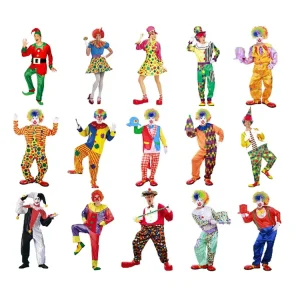 Unisex Adult Clown Fancy Dress Cosplay Costume