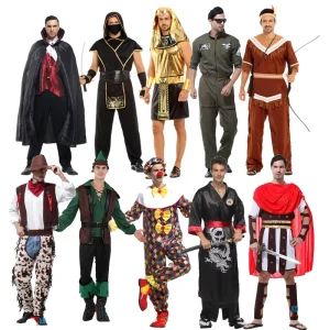 Unisex Adult Devil Witch Cosplay Costume with Suits and Cloak