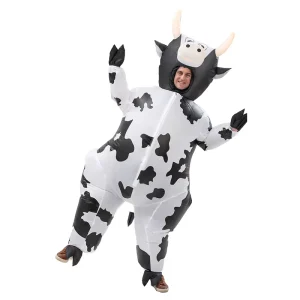 Unisex Adult Inflatable Cow Mascot Costume for Cosplay and Parties