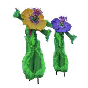 Unisex Adult Performance Wear Dance Show Suit With Stilts Floral Stage Costumes for Celebration Party and Entertainment Events