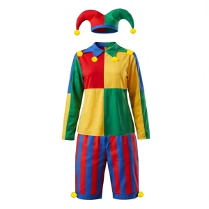 Unisex Adult Polyester Halloween Echo Clown Cosplay Costume Set for Stage Performance