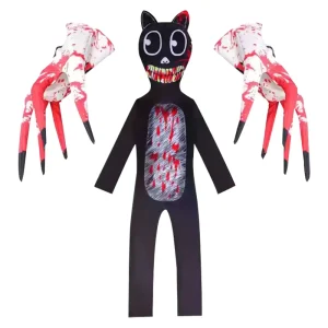 Unisex Anime Siren Head Costume for Children White Black Cat Halloween Cosplay Polyester