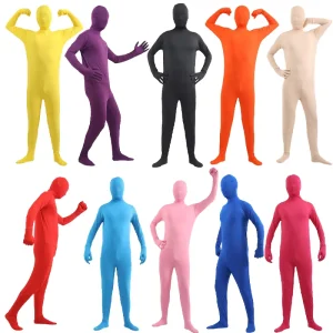 Unisex Full Body Stretch Black Shadow Demon Jumpsuit Disappearing Invisible Adult Polyester TV & Movie Costume for Halloween
