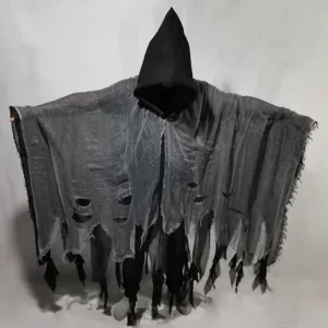 Unisex Gothic Tattered Hooded Cape Zombie Cosplay Costume Day of the Dead Party Prop