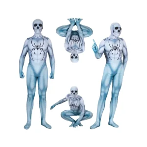 Unisex Halloween Party Cosplay Jumpsuit Set Ghost Skeleton Game Costume
