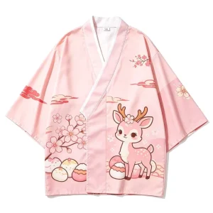 Unisex Japanese Kimono Cosplay Costume Plus Size Sexy V neck Yukata Dress HAPPI