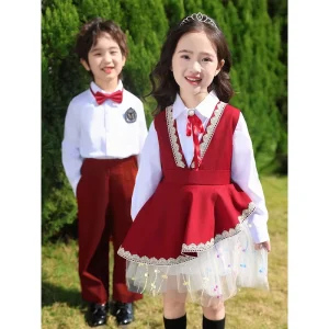 Unisex School Uniform Costume for Kindergarten and Elementary Students Performance Host Stage Show