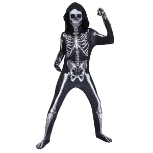 Unisex Zombie Skeleton Jumpsuit Costume White and Black JCDR-006