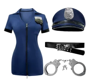 Valentines Day Adult Official Uniform Cosplay Costume Sexy Adult Women Fancy Party Dress With Hat Handcuffs