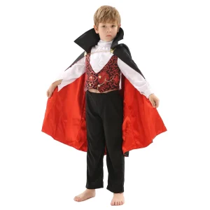 Vampire Costume for Boys with Cloak, Pants, Vest and Skirt, 100% Polyester